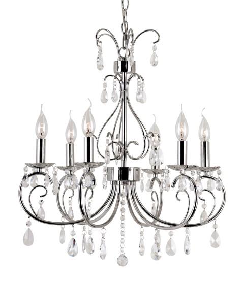 6LT-CHANDELIER-CHROME W/HANGIN